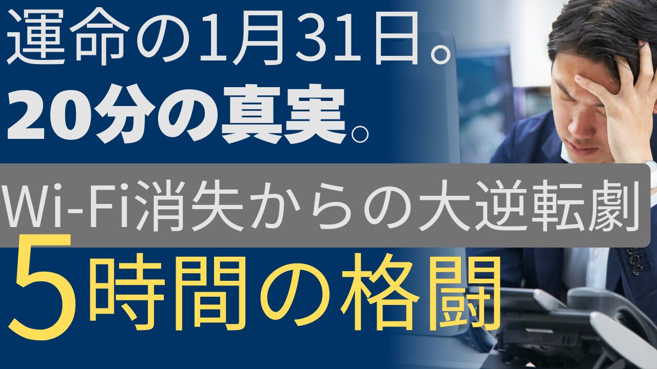 運命の1月31日。5時間の格闘と、20分の真実。― 主夫を襲った「Wi-Fi消失」からの大逆転劇